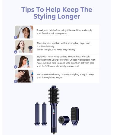 Atopskins Air Styler 5in1 hair styler with 320 million ionic hair styler 110000 rpm hairdryer 20 ms air flow hair dryer brush auto curling iron straightening brush 340 g light quiet fast drying - Buy Online on GoSupps.com