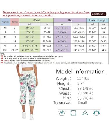 MISS MOLY Women's Floral Print Cargo Joggers Capris with Pockets - Medium - Buy Online on GoSupps.com