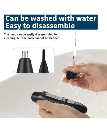 Nose Hair Trimmer for Men & Women | Multi-Functional Eyebrow & Ear Trimmer Set | Detachable Water-Washable & USB-C Fast Charging - Black - Buy Online on GoSupps.com