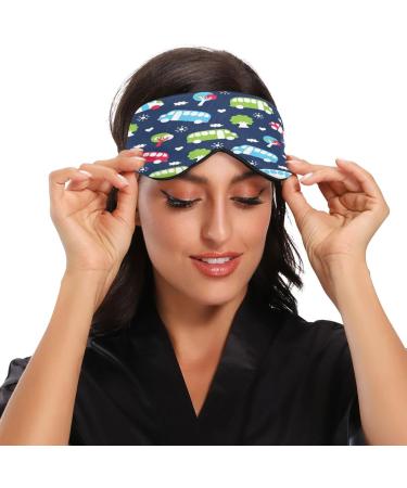WELLDAY Bus Pattern Sleep Mask | Soft Comfort Blindfold for Men and Women | Adjustable Strap | Blockout Light for a Restful Sleep - Buy Online on GoSupps.com