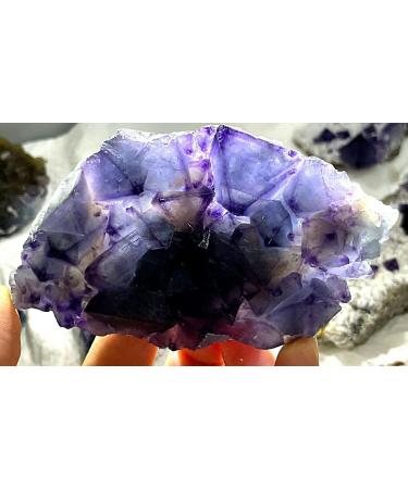 Natural Crystal Rough 124g Natural Purple Green Octahedron Fluorite Cluster Crystal - Buy Online on GoSupps.com