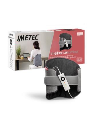 Imetec Intellisense Lumbar heating pillow for the lumbar area with an elastic band fast heating hypoallergenic material 5 temperatures electrical block security washable 61x38 cm