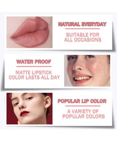 IONSGAKO 3PCS Matte Nude Lipstick Set C - Long Lasting Waterproof Lip Gloss for Women | Non-Drying, Non-Fading Formula - Buy Online on GoSupps.com