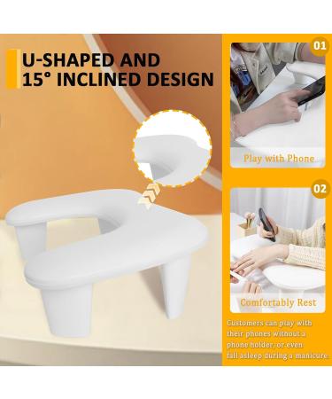 Arm Rest for Nails White U-shaped Nail Hand Rest PU Leather Manicure Hand Rest Stand Pillow Cushion - Buy Online on GoSupps.com