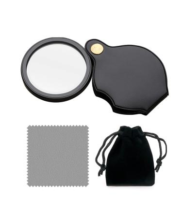 15-fold pocket magnifying glass with 1 cleaning cloth and 1 black storage bag foldable reading oste portable magnifying glass magnifying glass with protective cover glass magnifier