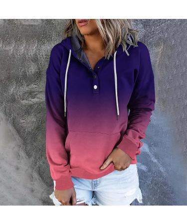 Womens Fall Fashion 2023 Purple Hoodie - Casual Drawstring Pullover Sweatshirt - X-Large - Buy Online on GoSupps.com