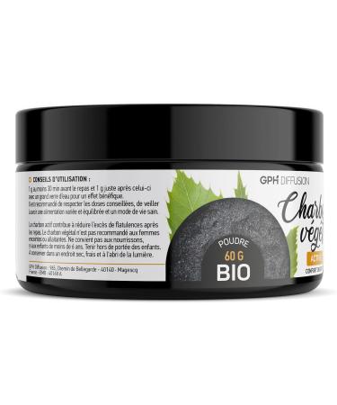 Activated Vegetable Charcoal Powder Organic - Digestive Comfort - 60g - Buy Online on GoSupps.com