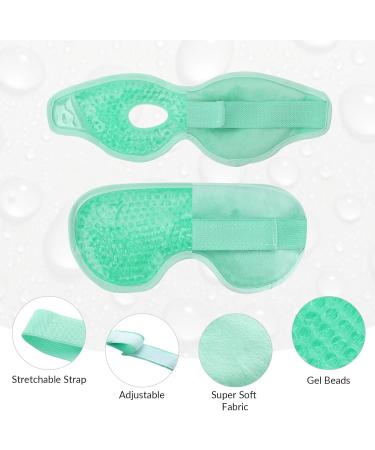 Heyu-Lotus Reusable Gel Bead Cooling Eye Mask 2Pcs - Hot Cold Therapy for Puffy Eyes, Dark Circles, Dry Eyes - Relief for Puffy Eyes - Green - Buy Online on GoSupps.com