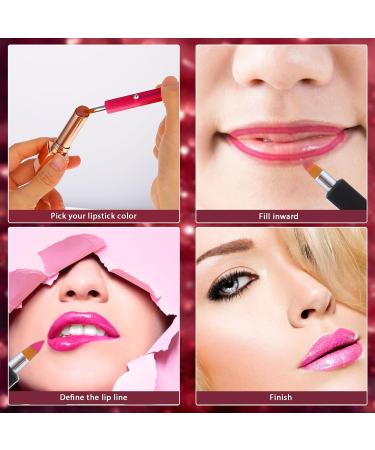 Ouligay 2PCS Retractable Lip Makeup Brushes - Dual-End Portable Lip Brush for Women and Girls - Buy Online on GoSupps.com