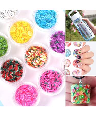 24 Boxes FANDAMEI 3D Nail Art Slices - Fruit Flowers Star Heart Shapes for DIY Craft Decoration - Buy Online on GoSupps.com