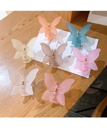 7 Pieces Butterfly Hair Clips Set - 5.5cm Decorative Jaw Clips for Women & Girls | Perfect Hairstyling Accessories for Parties & Weddings - 7 Colors Available - Buy Online on GoSupps.com