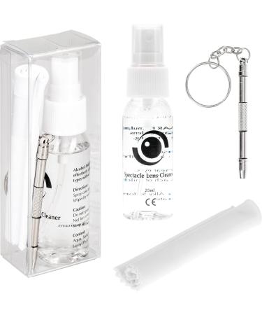 Complete Eyeglass Lens Cleaner Set | Cleans any Lens or Screen | Repair Tool Fixes Eyeglasses Sunglasses and Watches | Includes Cleaning Solution Repair Tool and Premium Microfiber Towelette - Buy Online on GoSupps.com