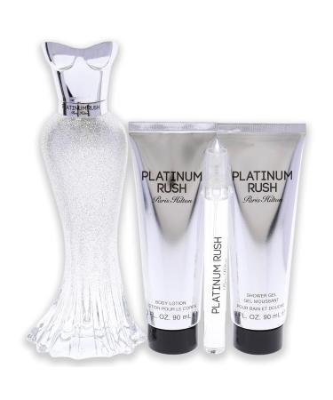 Paris Hilton Platinum Rush Women 4 Pc Gift Set 3.4 oz EDP Spray 0.33oz EDP Spray 3oz Body Lotion 3oz Shower Gel - Buy Online on GoSupps.com