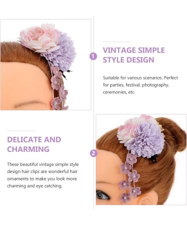 SHERCHPRY artificial flower headdress chinese hair accessories Wedding Floral Hair clasp Geisha Flower Hair Clip barrettes for women Retro Headdress manual alligator clip abs purple Miss - Buy Online on GoSupps.com