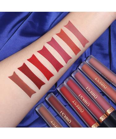 Matte Liquid Lipstick Set + Lip Plumper Kit | Long Lasting, Waterproof Velvet Lip Gloss Gift Set for Women - 7Pcs Set A - Buy Online on GoSupps.com