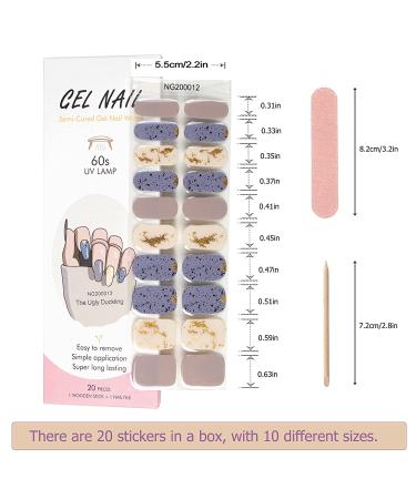 20PCS Semi Cured Gel Nail Strips | Full Cover Waterproof Nail Wrap Stickers | UV/LED Lamp Required | Colorful Bling Design - Buy Online on GoSupps.com