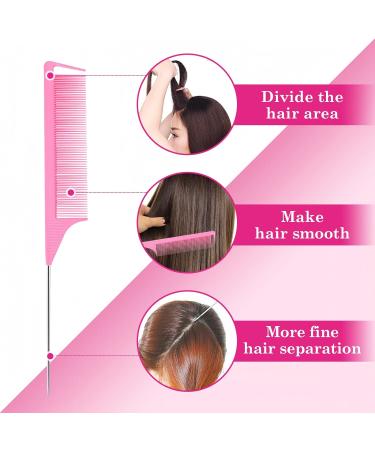 Sularpek 3pcs Topsy Tail Hair Tool Set - Pink Looping Hair Styling Kit with Comb - Ideal for French Braids & Creative Hairstyles - Buy Online on GoSupps.com