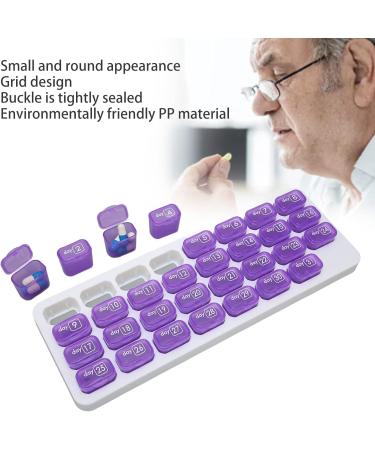 Monthly Pill Organizer | 4-Week Vitamin Case & Travel Medicine Holder - 31 Day Small Compartments - Buy Online on GoSupps.com