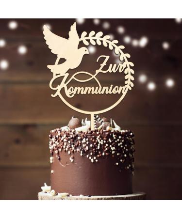 Tortendendeko communion cake topper for communion made of wood communion cake topper first communion decoration young girls for communion cake topper - Buy Online on GoSupps.com