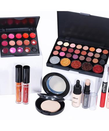 Tytyworth Women's Complete Makeup Set - All-in-One Multi-Purpose Beauty Starter Kit with Brushes Lip Gloss & Eyeshadow Gift Set International Shipping Available - Buy Online on GoSupps.com