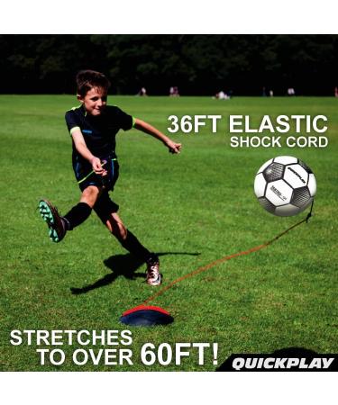 QUICKPLAY Replay Soccer Training Ball - Adjustable Bungee Elastic Junior Size 4 Soccer Ball with Base Weight - Buy Online on GoSupps.com