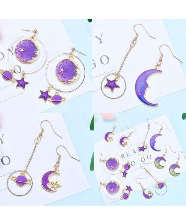24-Piece Assorted Gold Plated Celestial Cat Charms for DIY Jewelry Making - Purple Enamel Earrings Necklace Bracelet Crafting (M582) - Buy Online on GoSupps.com