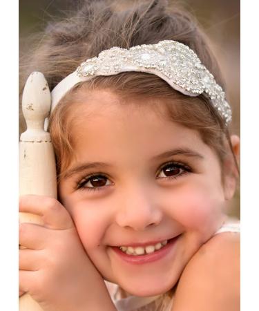 Handmadejewelrylady Handmade Flower Girl Headband Wedding crown Headband Baby Girl Crystal Tiara Headpiece