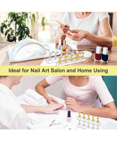 Cyh 2 Set Acrylic Nail Exercise Stand - Magnetic Nail Tip Holder & 96 Reusable Adhesive Spatula for Nail Art Practice & Display - Buy Online on GoSupps.com