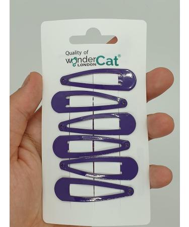 6 PCS Metal Snap Hair Clips - Purple Hair Grips 5CM Long - Buy Online on GoSupps.com