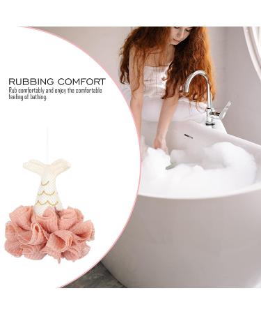 Lurrose Mermaid Tail Bath Loofah Sponge | Exfoliating Shower Scrubber for Women and Men - Pink - Buy Online on GoSupps.com