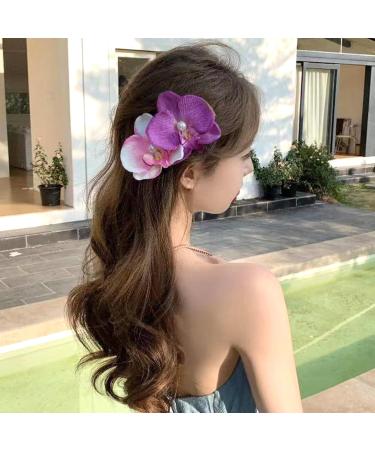 7Pcs Butterfly Orchid Hair Clip Cute Sweet Colorful Hawaiian Flower Hair Clips for Women Girls Tropical Flower Hair Clips with Pearl for Wedding Summer Beach Party Claws - Buy Online on GoSupps.com