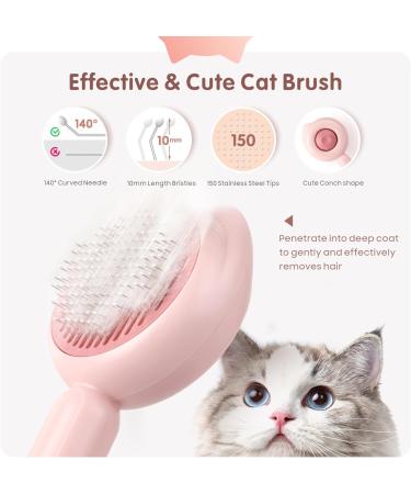Baytion Self-Cleaning Cat Brush for Short or Long Haired Cats - Grooming Hair Comb for Shedding, Tangles & Dirt Removal - Buy Online on GoSupps.com