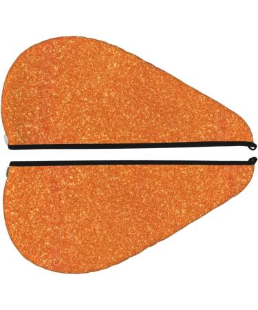 Orange Glitter Hair Towel Wrap - Quick Drying Turban with Button | Soft & Absorbent Hair Drying Towel for All Hair Types - Buy Online on GoSupps.com