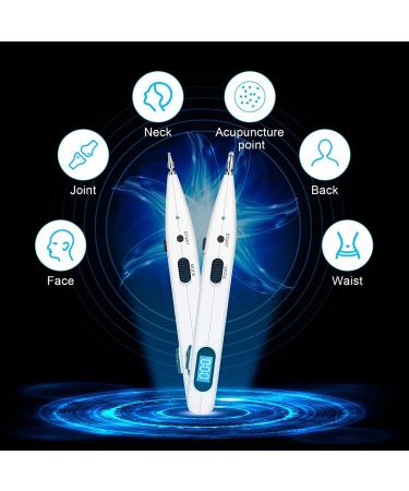 Rhorawill Electric Acupuncture Pencil - Rechargeable Pain Relief Laser Acupuncture Pen with 2 Massage Heads for Effective Acupoint Therapy - Buy Online on GoSupps.com
