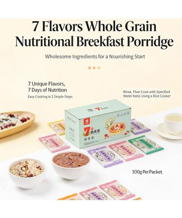 Porridge Multigrains Nutritif 1 Bo te De 7 Paquets (700 G) 7 Saveurs Petit-d jeuner Facile Cuisiner Pr t En 30 Minutes Adapt Toute La Famille - Buy Online on GoSupps.com