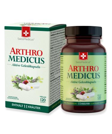 Swissmedicus arthromedicus glucosamine & chondroitin high - 120 capsules with MSM & hyaluronic acid & with 11 herbal extracts produced in Europe