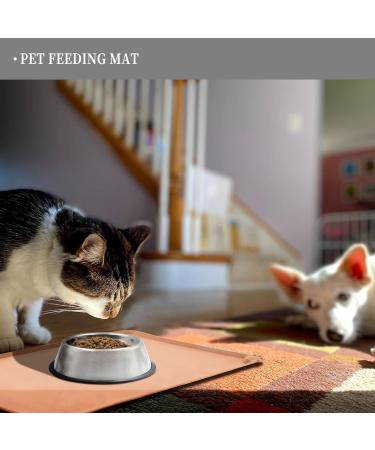 Reopet Waterproof Silicone Feed Mats for Pets - Elevated Edges Safe Dog & Cat Feeding 47x30 cm (1-pack) - Rose Brown - Buy Online on GoSupps.com
