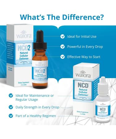 Waiora Natural Cellular Defense (NCD) Liquid Drops for Immune System & Gut Health - Men & Women Supplements (0.5oz, 2 CT) - Buy Online on GoSupps.com