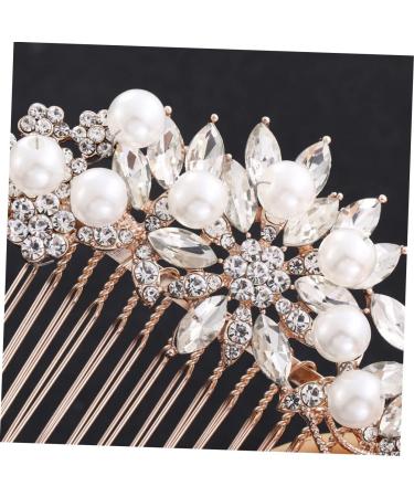 DOITOOL Tiara Pearl Comb Rhinestone Barrettes Fashion Headwear Crystal Hair Comb Bridal Hair Clip Bride Hair Comb Photography Props Wedding Headdress Headgear Hair Accessories - Buy Online on GoSupps.com