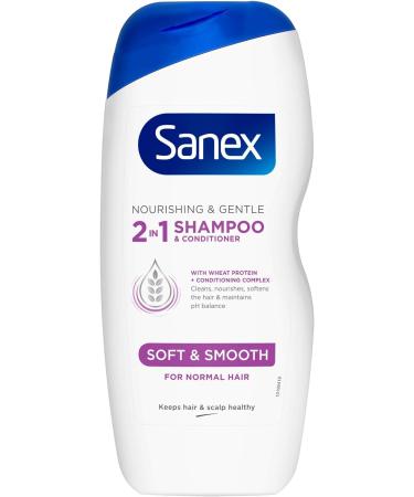Sanex Nourishing & Gentle 2-in-1 Shampoo and Conditioner 250 ml Pack of 6 Dermatologically Tested Natural Extracts to Nourish & Soften Hair (6 x 250 ml) Shampoo/Conditioner - Buy Online on GoSupps.com