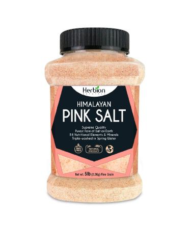 Herbion Naturals Himalayan Pink Salt Jar Fine Grain, GMO Free, Supreme Quality Chemical Free, Vegan, Kosher Certified, Fine Grain All-Natural Salt, Triple-Washed in Spring Water.