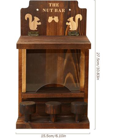 Squirrel Feeder 27.5cm/10.8inch Wood Squirrel Feeders for Outside Weatherproof Squirrel Bar with 3 Small Stool Wooden Chipmunk House Box for Corn Peanuts - Buy Online on GoSupps.com