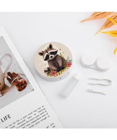 Raccoon Print Contact Lens Case - Travel-Friendly Lens Care Box for International Shipping - Buy Online on GoSupps.com