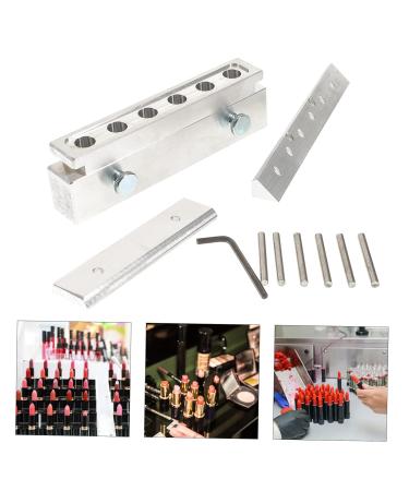 NOLITOY Aluminum Alloy 4 Hole Lipstick Mold Set | DIY Lip Tint Lip Balm & Lip Gloss Kit | Perfect Lipstick Maker Tools 10.2X4.6cm Silver - Buy Online on GoSupps.com