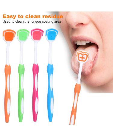 Ultra-Soft Tongue Cleaning Brush & Scraper - 4-Part Set for Adults & Kids | Travel-Friendly Oral Care - Buy Online on GoSupps.com