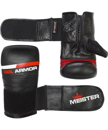 Meister Gel Armor Cowhide Leather Bag Mitts with Wrist Support - Black (12oz-16oz) - Large/X-Large - Buy Online on GoSupps.com