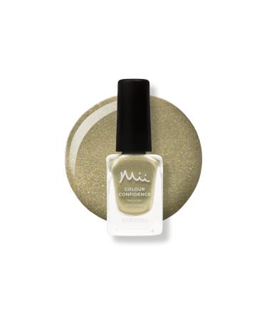 Mii Colour Confidence Quick Dry Nail Polish | Long Lasting Nail Polish & Fast Drying Nail Polish | Nail Strengthening Polish with Nourishing Formula | 14ml Nail Paint | Hidden Treasure Glitzy Gold