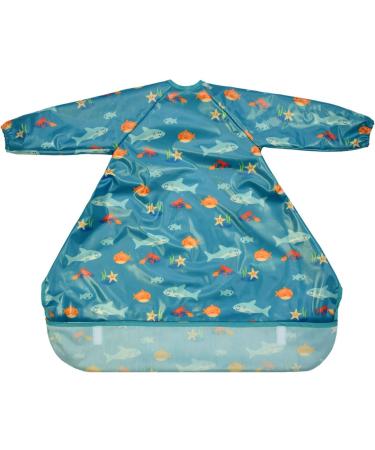 Bibetta Wipeezee Premium Baby Weaning Bibs | Waterproof Coverall Bibs for 6 month+ | Eco Friendly & Durable | Turquoise Sea Creatures Design - Buy Online on GoSupps.com