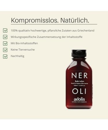 Aeolis Skincare Neroli Nourishing Body Lotion - 100% Natural & Sustainable | Intensive Care with Neroli & Olive Leaves | No Artificial Additives - Buy Online on GoSupps.com