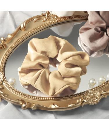 Premium Satin Hair Scrunchies - 4Pcs for Women, Elastic Ponytail Holders in Solid Colors - Hair Accessories for Frizz Prevention - Buy Online on GoSupps.com